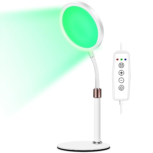 Trayvespace SAD Lamp, 520nm Green SAD Light Therapy Lamp, 12W Light Therapy, 10 Adjustable Brightness & 3 Timer for Skin Repair and Texture Improvement
