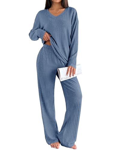 Ekouaer Ribbed Knit Lounge Set
