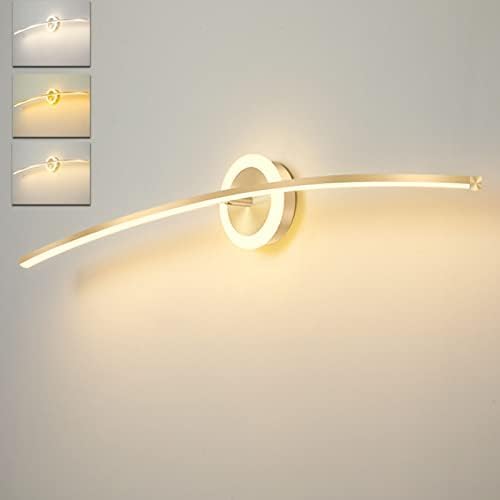 Lampa Lustrzana LED Łazienka 80 Cm 20 W, Światło Lustrzane Ściemnialna Kinkiet, Ściana Łazienkowa IP44, 3000 K-6000 K, 1600 Lm, Wykonana Z Aluminium I Akrylu, Do Szafek Lustrzanych I Luster,Złoto,