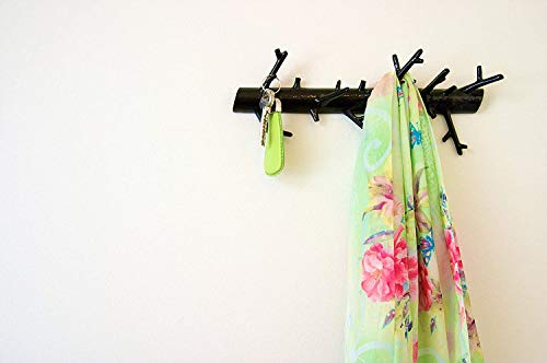 Bosign Multifunctional Wall Hanger With Tree Branch Shape, 12.19 X 4.69 X 1.94 Inch, Long - Matte Black #TOP1