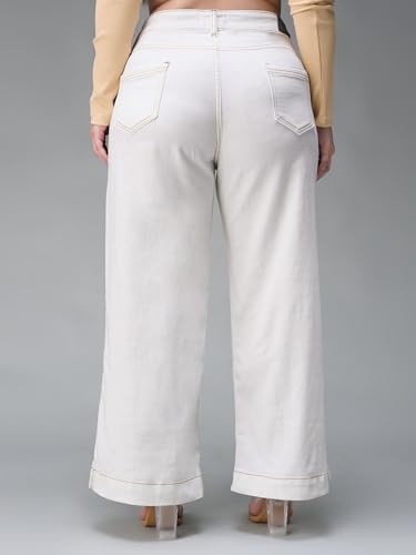 Image of Miss Chase A+ Women's Bootcut High Rise Regular-Length Stretchable Denim Shaping Jeans