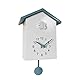 Tokenhigh Kuckucksuhr Wanduhr mit Vogelstimme, Moderne Pendeluhr Wanduhr mit Pendel, Dekorative Kuckuck-Wanduhr mit Nachtruhefunktion Vogelstimme, für Zuhause Wohnzimmer (grau)
