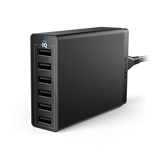Anker Charger, 60W 6 Port USB Charging Station, PowerPort 6 Multi USB Charger for iPhone 14/13 Series, iPad Pro/Air/Mini, Galaxy S23/S22/S21, Note 20 Ultra, LG, HTC, and More Black