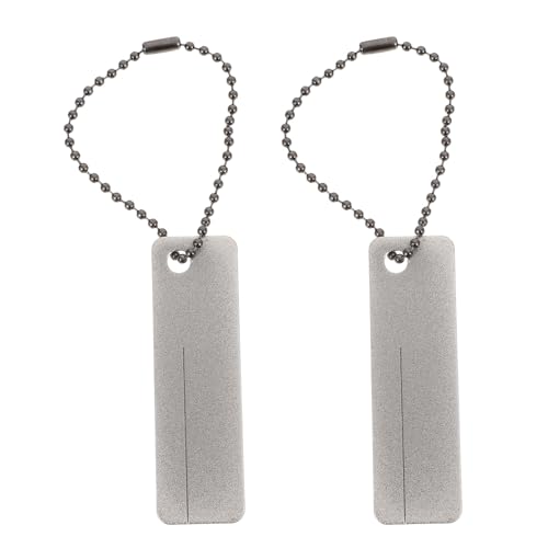 NULYLU Piedra de Afilar Portátil de Diamante 2 Piezas, Afilador Multifuncional Rectangular para Cortadores y Anzuelos, Herramienta Ligera para Uso en Exteriores y Hogar