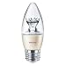 Philips LED Dimmable B12 Soft White Light Bulb with Warm Glow Effect 330-Lumen, 2700-2200-Kelvin, 4.5-Watt (40-Watt Equivalent), E26 Base, Clear, 10-Pack