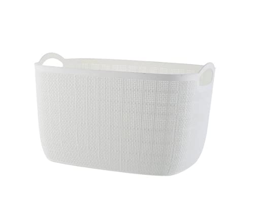 HOMIES, 1 Piece, Premium hollow plastic Rectangular fashion Storage box / organizer / bin / Basket/ trunk , Multicolor, (40cm* 27cm* 22cm)