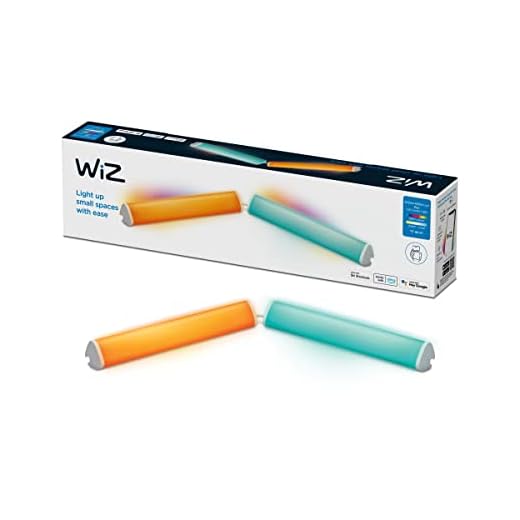 WiZ Light Bar Tischleuchte Tunable White and Color, dimmbar, 16 Mio. Farben, smarte Steuerung per App/Stimme über WLAN, Doppelpack