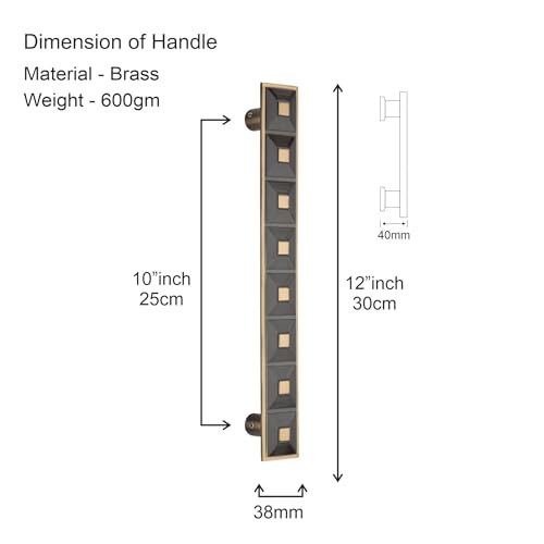 Image of COMPASS 12 inch Brass Main Door Handle | Door Handles for Main Door | Pull Handles for All The Doors of House | Office | Hotels | PH-237 (Pack of 1, Antique Finish)