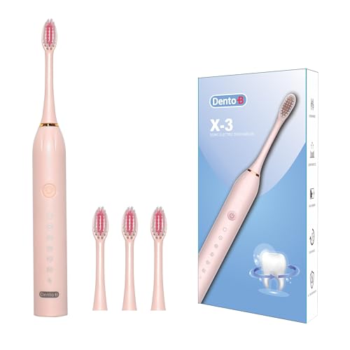 Dento-B Adult X-3 Sonic Electric Toothbrush With 3 Brush Heads 6 ...