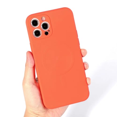 Coque iPhone 11 Pro Max silicone orange magnétique anti-rayures et chutes