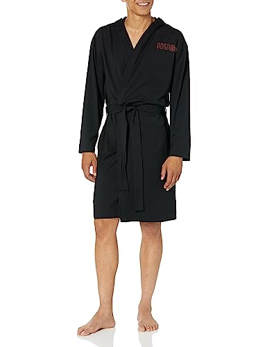 HUGO mens Outline Logo Cotton Blend Robe