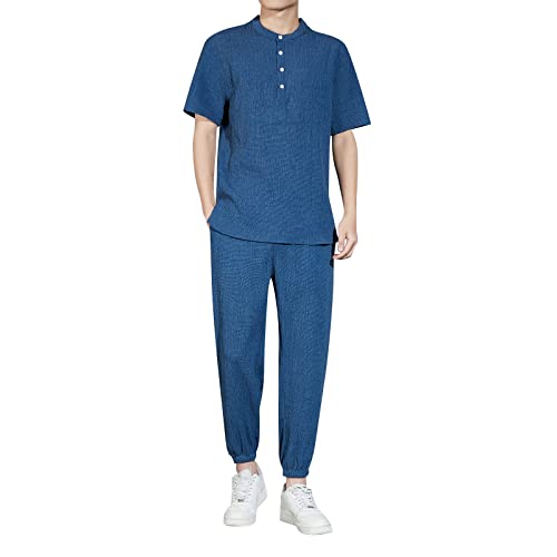 Survêtement homme bleu en maille stretch et coupe slim M