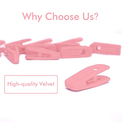 Trgowaul Blush Pink Velvet Hangers Clips, Pants Hangers Velvet Clips, Strong Finger Clips Perfect for Thin Velvet Hangers (20 Pcs, Blush)