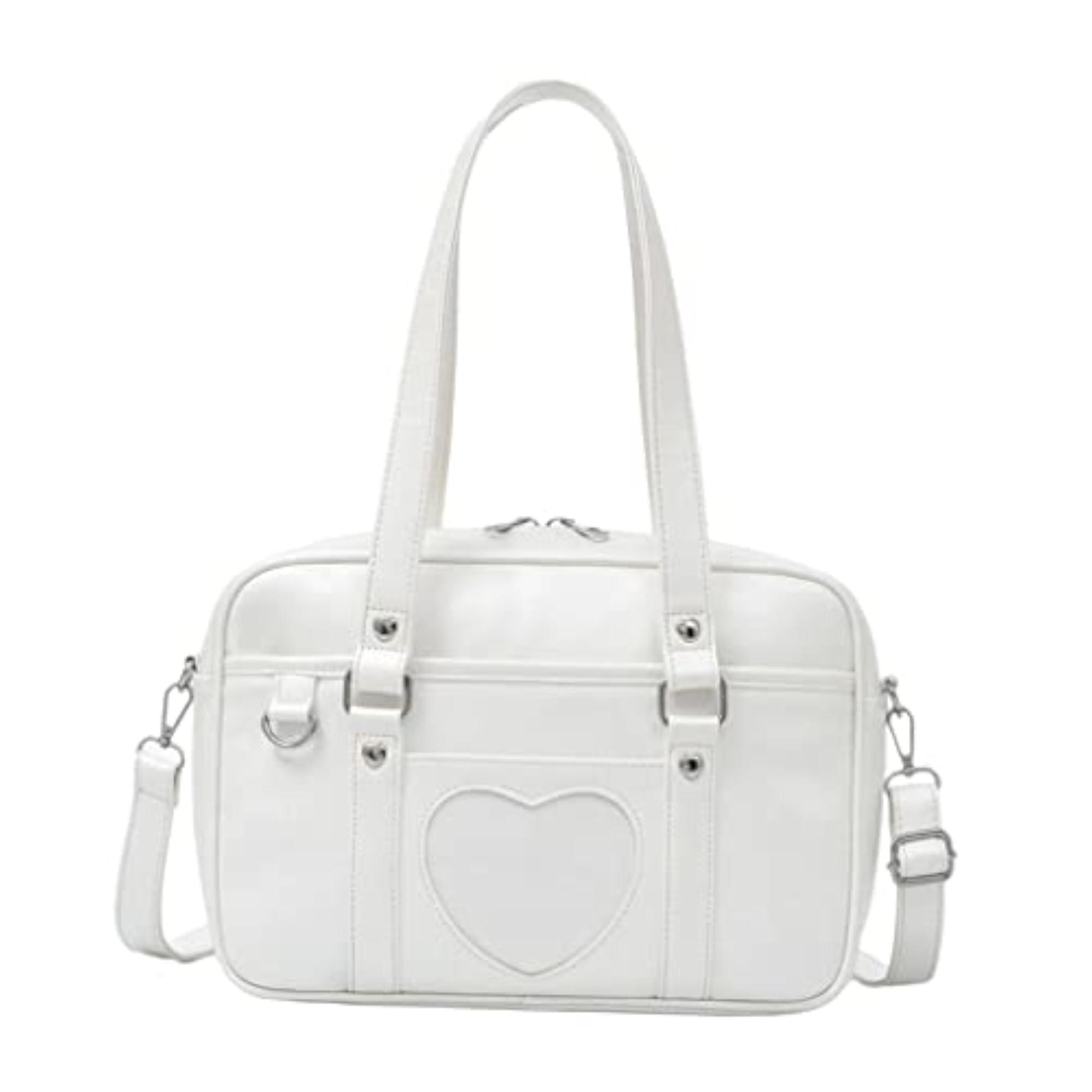 Japanese Student JK Uniform Bag, Large White PU Leather