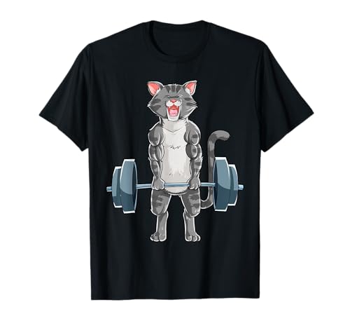Cat Weightlifting Powerlifting Deadlift Fitness Gym Workout T-Shirt