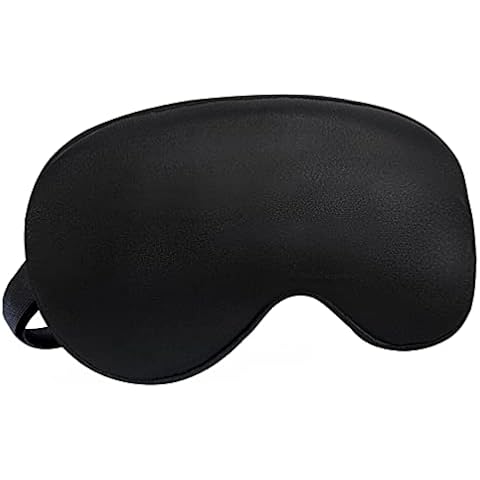 Audamp Schlafmaske Augenmaske Nachtmaske Verstellbarem Band Hautfreundlich Seide Ultraweiche Schlafbrille 1 Stück (Schwarz) Cover