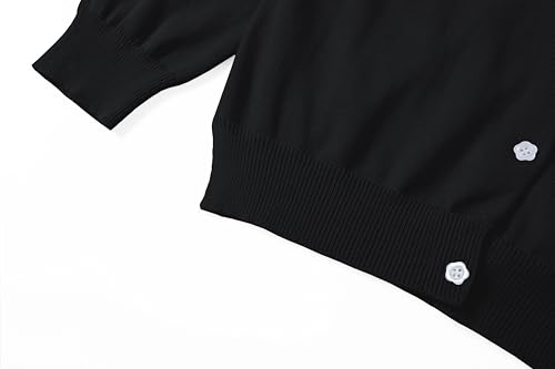 Image of Girls' Cardigan Sweater [Cute Petal Buttons] Cotton Long Sleeve Crewneck Uniform Sweater for 5-14 Years Girls