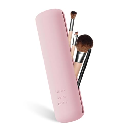 Make up Pinsel Aufbewahrung, Travel Essentials Make Up Tasche Silikon, Magnetischer Anti Herausfallen Pinselaufbewahrungen Make up Halter Travel Essentials Organizer