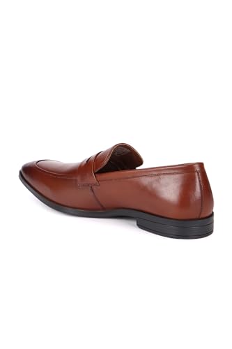 Image of Louis Philippe Men Premium Leather Breathable Lining Material Anti Slip with Heel TPR Sole Formal Slip-on Shoes