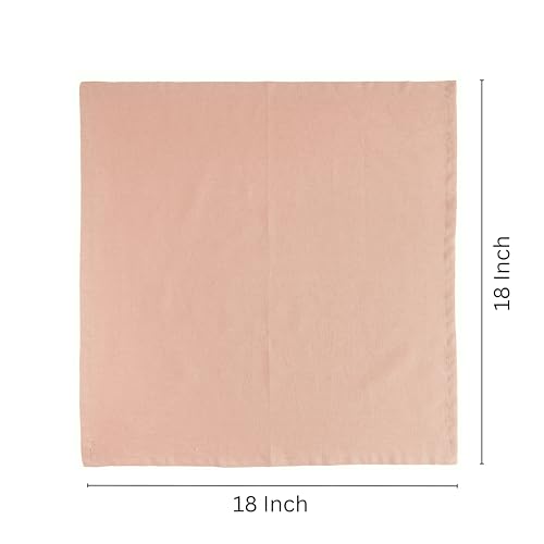 Image of FINGERCRAFT Table Napkins 18x18 Inches Set of 6 Cotton Linen Blend Fabric Dinner Cloth Napkins Washable and Reusable, Good Absorbency for Home, Parties, Hotels (Pink)