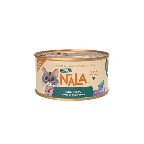 Image of LOVE, NALA - Single Protein Tuna Flaked Wet Cat Food - Hydration Broth, Natural, Grain-Free, Non-GMO, No Gums, No Carrageenan, Human-Grade Tuna, Added Vitamins & Minerals - 2.8 oz, 12 Cans