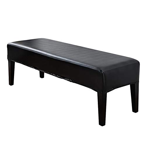 Balana Stretch PU Leather Dining Room Bench Covers - Soft, Waterproof, Oilproof, Removable Slipcovers