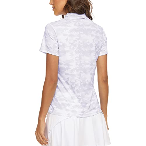Mofiz Women'S Golf Shirts Short Sleeve For Summer Uv Protection Dry Fit Sport Shirts With Collar Camo-Purple S thumb #4