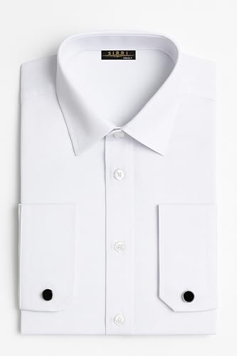 SIRRI Boys Slim Fit Long Sleeve Dress Shirt in Premium Cotton Blend with Classic Collar & Cufflinks - Formal White Shirt3