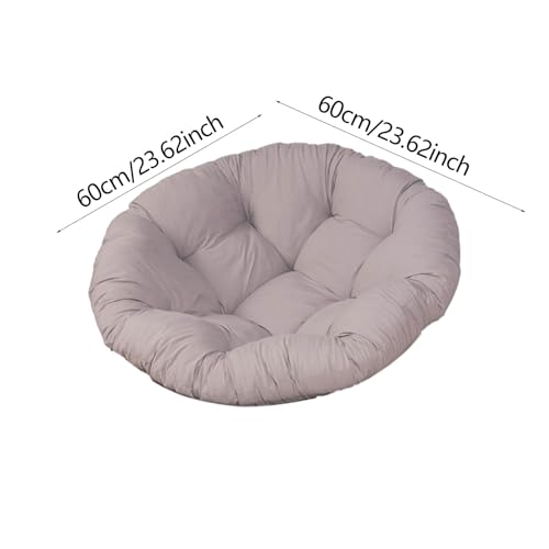 Baoblaze Gartenstuhl Kissen, 60 * 60 cm Rundes Sitzkissen, Gemütliches Stuhlauflage, Abnehmbar Sitzkissen Outdoor/Indoor, Stuhlauflagen für Schlafzimmer, Familienzimmer, Kissen für Hängesessel, Grau