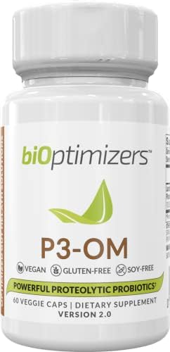 P3-OM - Proteolytic Probiotic and Prebiotic Supplement - Contains Lactobacillus Plantarum OM - Can Provide Immune Support - May Help Improve Gut Health to Help with Bloating and Gas, 60 Capsules