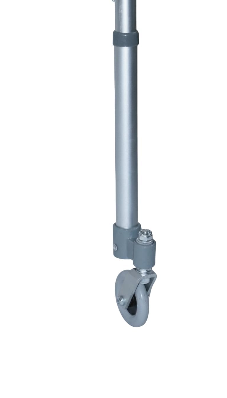 Ausilium Deambulatore Pieghevole a 4 Ruote in Alluminio, Ruote Anteriori Piroettanti e Posteriori Gemellate con Freno, Manopole Ergonomiche Imbottite, 3,4 kg, Portata 120 kg, Altezza Regolabile
