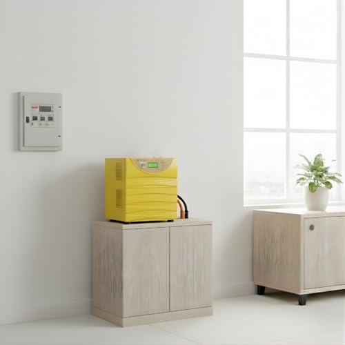 Image of 3kW Lithium Solar Off-Grid Kit | UTL Gamma Plus 3400 r-MPPT PCU + 25.6V 100Ah LiFePO4 Battery + Heavy Duty Hot-Dip GI High Rise 6-Panel Structure | (Panels Not Included)