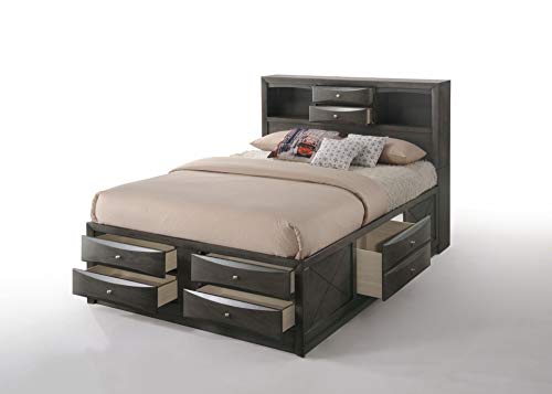 ACME Furniture Ireland Full Storage Bed, Gray Oak