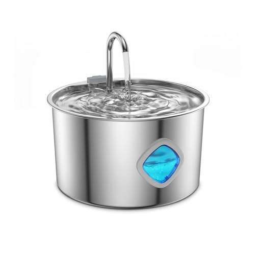 Cat Water Fountain Stainless Steel: 108oz/3.2L Cat Fountain for Drinking - Pet Water Fountains for Cats Indoor - Dog Water Bowl Dispenser - Pets Feeding & Watering Supplies - Automatic Water Dispenser