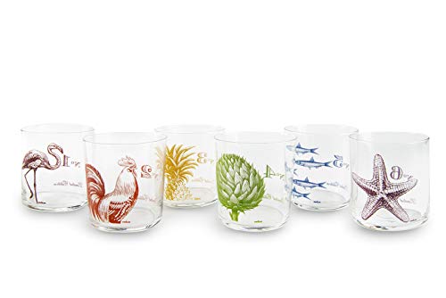 Excelsa Flora & Fauna Set aus 6 Wassergläsern, Glas, mehrfarbig