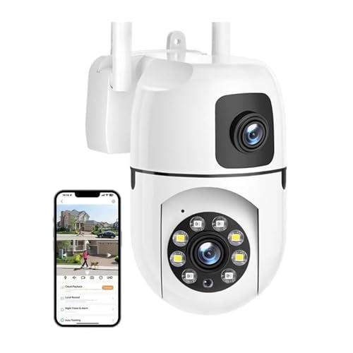 Videovigilancia, Cámara IP de Doble Lente de 4 MP con WiFi, inalámbrica, for Interiores, protección, conexión Bluetooth, PTZ, videovigilancia CCTV.(4MP Add 128G SD)