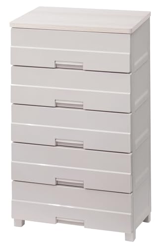 使いやすさを追求したお部屋になじむチェスト 日本製 完成品 フィッツプラスイージー 5段 特許取得済 引出しロック付きで抜け落ちを防ぐ スムーズな引出し 脚付き 木製天板 インテリアに合うリビングチェスト タンス 収納ケース 衣装ケース プラスチック 【組