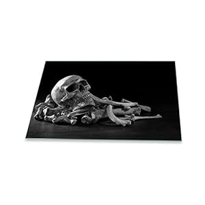 Decorwelt Herdabdeckplatte Totenkopf Skelette 80x52