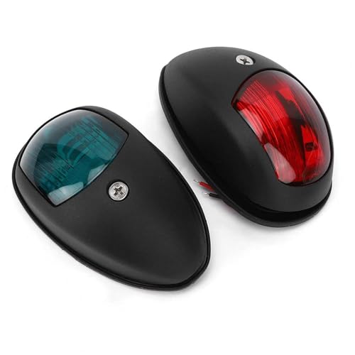 Boat Yacht LED Light, Marine Navigation Light, 2Pcs Signal Lamp Red Green LED Waterproof Boat Navigation Light DC12V 3W(White)