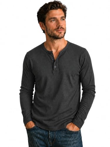 Image of FN3 Men's Premium Waffle Knit Henley Tshirt for Men