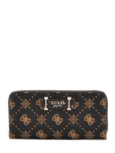 Guess Silia Slg Medium Zip Around, Color Esl - Espresso Logo Esl - Espresso Logo One Size