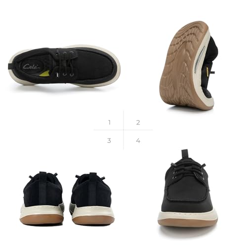 Image of CELE Mens Slip On Casual Dress Shoes Wide Walking Sneakers Orthopedic Boat Loafers with Arch Support Comfortable Lightweight Non Slip
