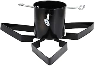 Taylor & Brown Christmas Xmas Metal Adjustable Tree Stand Holder Tree Tidy Decoration, Supports Trees Up To 8FT In Height - 1.4L Water Tank Capacity - 3-11cm Diameter (Black)