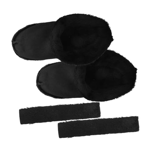 iplusmile 1 Paire Couvercle En Coton Tringle à Rideau De Double Chaussettes Antidérapantes Homme Raclette De Pour Carrelage Murs De Tête De Filtre De Peluche Noir