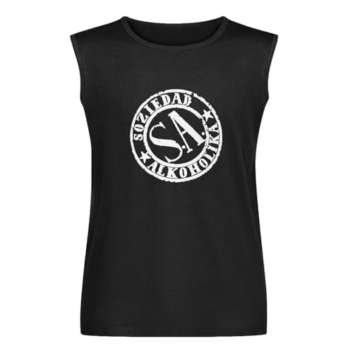 Soziedad Alkoholika Unisex Sleeveless - Camiseta para hombre (camiseta de manga negra), Negro , XXL