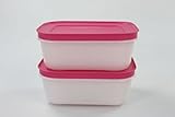 Gefrierbehälter Tupperware 2X Gefrier-Behälter 450 ml in weiß/rosa - Eiskristall 15477