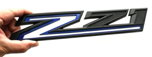 Image of 2 Pack 2019-2025 Z71 Emblem Decals Side Badges Compatible with Silverado Z71 Parts 84632695 (Black Blue)