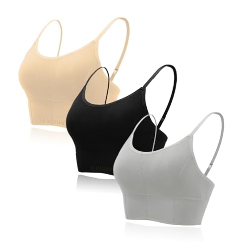 Image of Kaththai Women Cotton Padded Wire-Free Sports Bra with Adjustable Straps Soft Padded Push-Up Bra for Yoga, Fitness (Free Size Bra Fit Up to 28,30,32,34)
