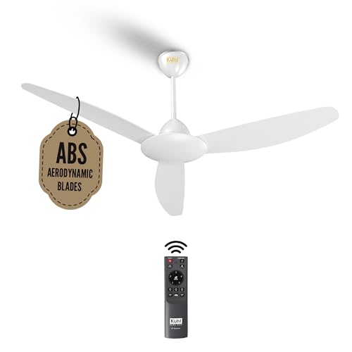 Image of KUHL Meridian M53 1400MM 65% Power Saving BLDC Ceiling Fan With Remote | BEE 5 Star Rated & ISI Marked | High Air Flow | Reverse Mode | 5 Year Warranty on Motor | Free Installation | White