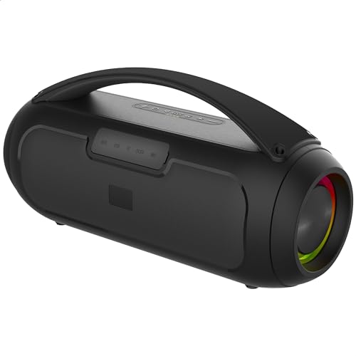 Ibiza - CORSICA - 100W Bluetooth-Lautsprecher, IPX5 mit wiederaufladbarer Batterie und LED-Effekt - Bluetooth, USB, MicroSD, AUX und MIC-Eingang - Schwarz – Bild 3